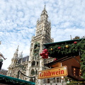 Glühwein stall on Marienplatz (2312 visits) Glühwein is available at all food shops at the Munich Christmas market Glühwein stall on Marienplatz